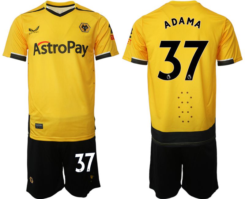 Men 2022-2023 Club Wolverhampton Wanderers home yellow #37 Soccer Jersey->other club jersey->Soccer Club Jersey